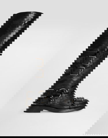 Tilbehør Dolce & Gabbana Dolce & Gabbana Horse Leather Buckle Knee-High Boots Sort | CU1243AW6028B956, 0