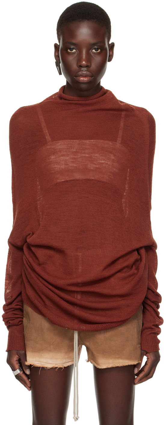Sweater Rick Owens Shroud Turtleneck Top Rød | RO01D2687 KM