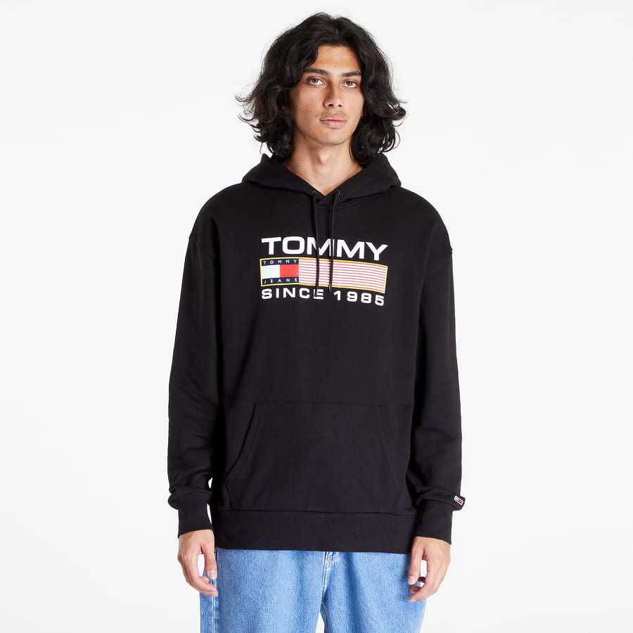 Sweatshirt Tommy Hilfiger JEANS Reg Athletic Log Hoodie Sort | DM0DM15009 BDS, 0