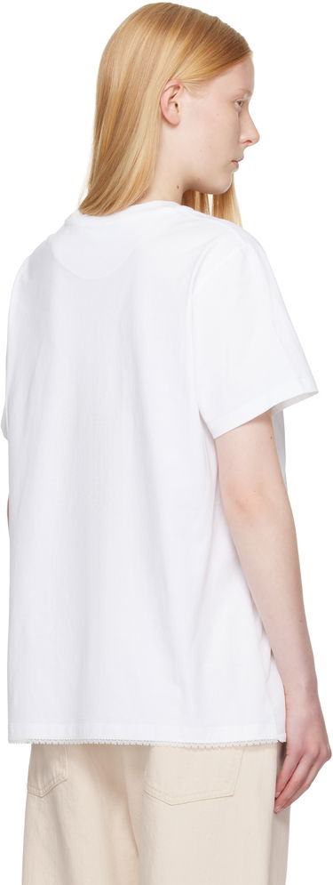 T-shirt Stella McCartney Stella McCartney Lace Jersey T-Shirt Hvid | 6J04073SPZ99, 2