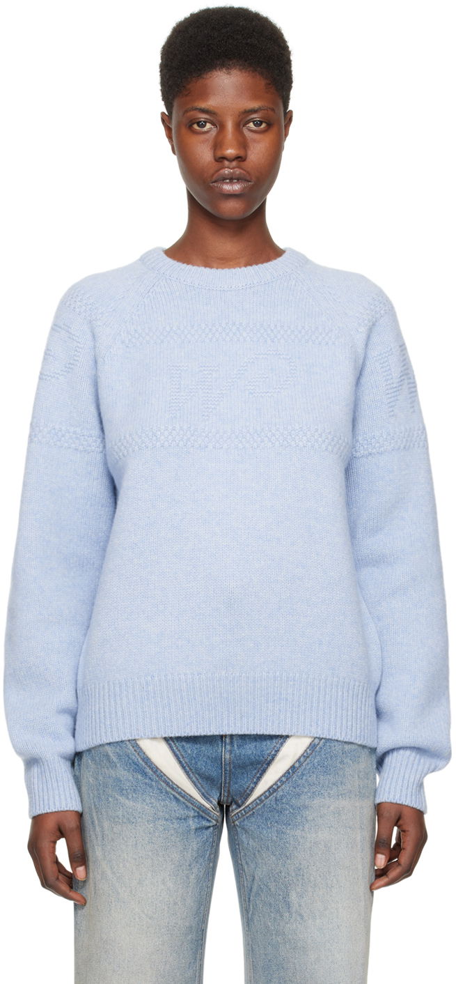 Sweater We11done Jacquard Sweater Blå | WD-KT0-24-616-U-SK