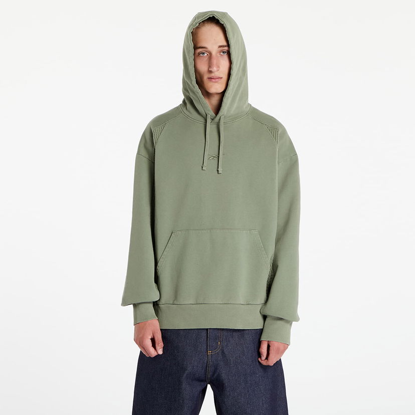 Sweatshirt Reebok Uniform Bi-Material Hooded Forest Green Grøn | RMBB006C99FLE0015200