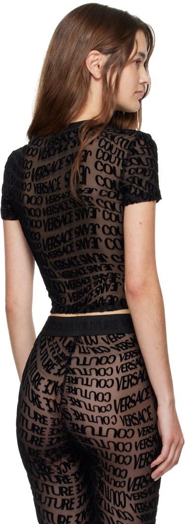 T-shirt Versace Versace Jeans Couture Tulle Flock Liquify T-Shirt Sort | E79HAH602_EJS490, 2