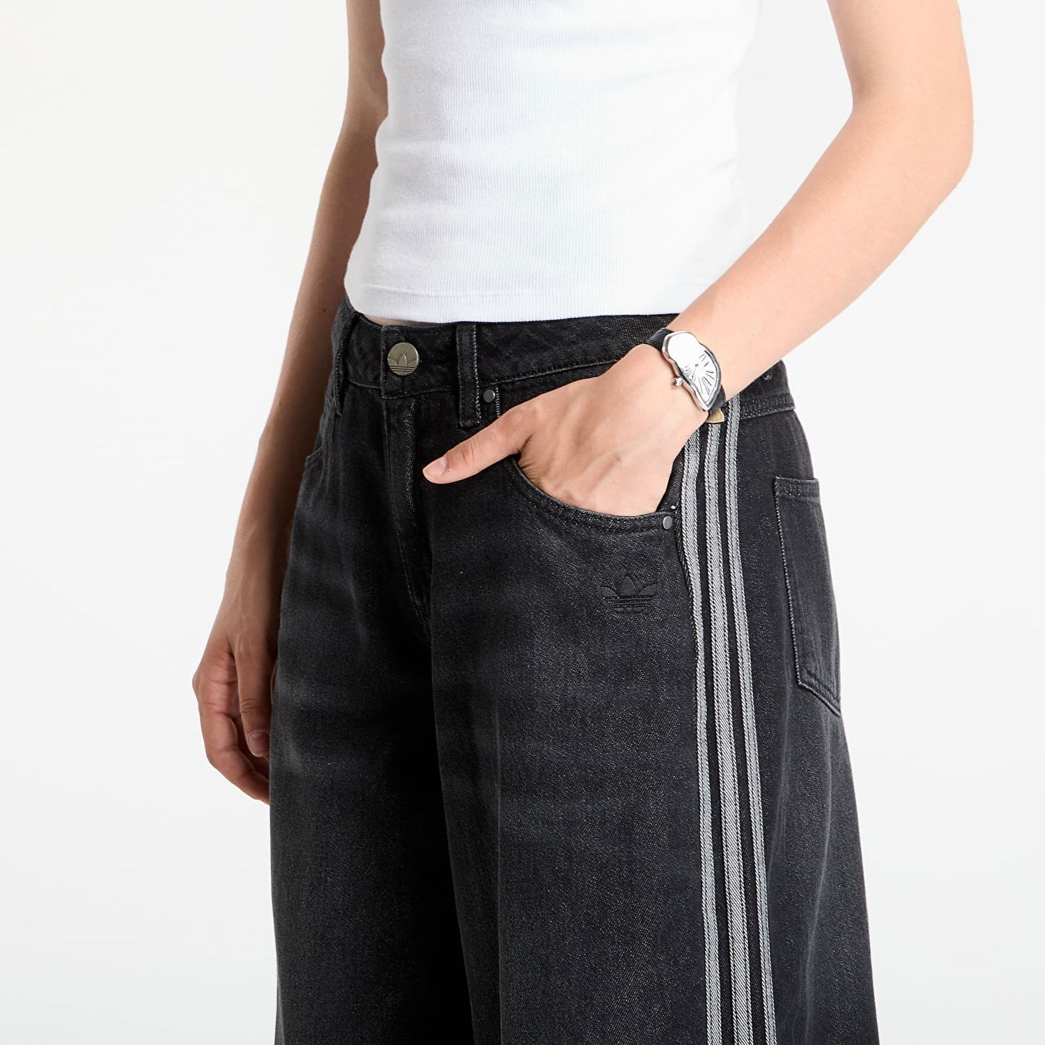Jeans adidas Performance Adicolor Adilenium Wide-Leg Jeans Sort | JV7453, 1