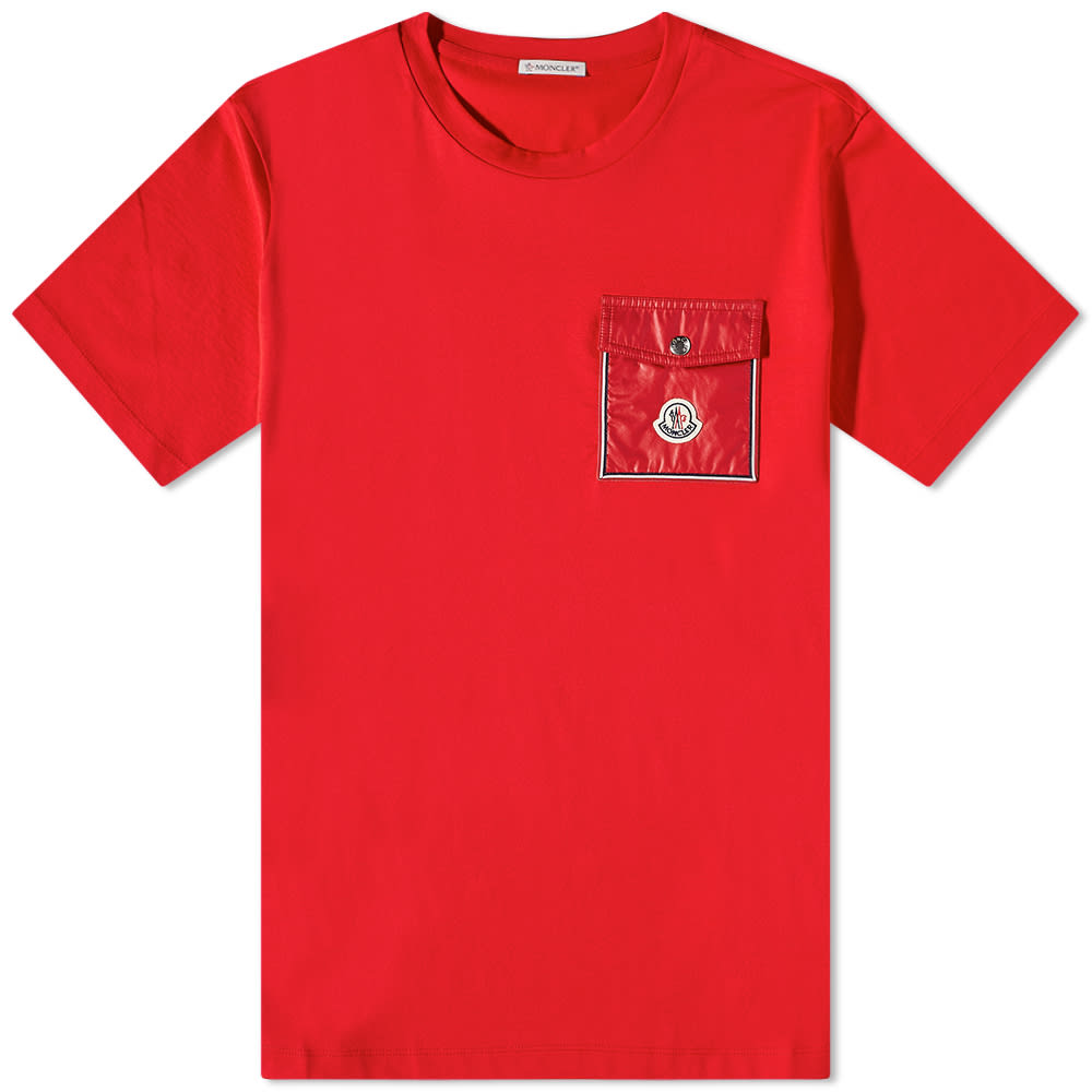 T-shirt Moncler Pocket Tee Rød | 8C000-56-8390Y-455, 0