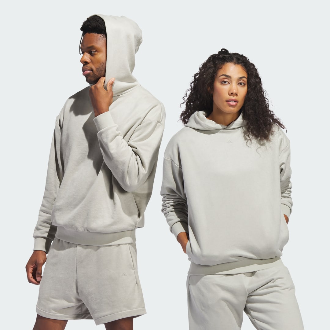 Sweatshirt adidas Performance Basketball Sueded Hoodie Grå | IN7707, 1
