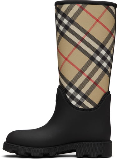 Sneakers og sko Burberry Burberry Marsh Stamp High Rubber Boots Sort | 8111644, 2