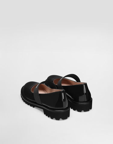 Tilbehør Dolce & Gabbana Dolce & Gabbana Patent Leather Mary Janes With Logo Elastic Strap Sort | D11333A913589923, 2