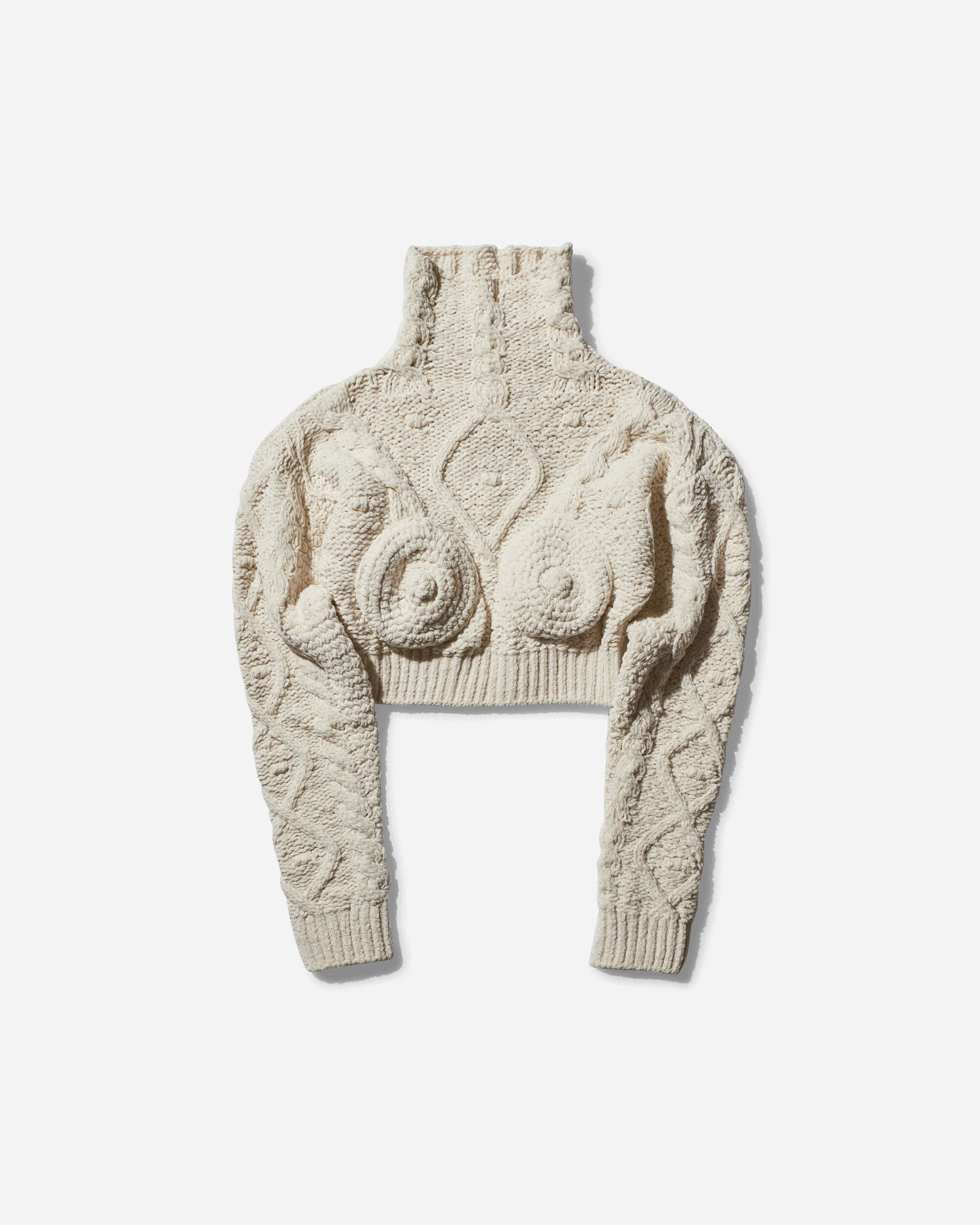 Sweater Jean Paul Gaultier Conical Turtleneck Sweater Beige | 2431FPL058-M081 64, 1