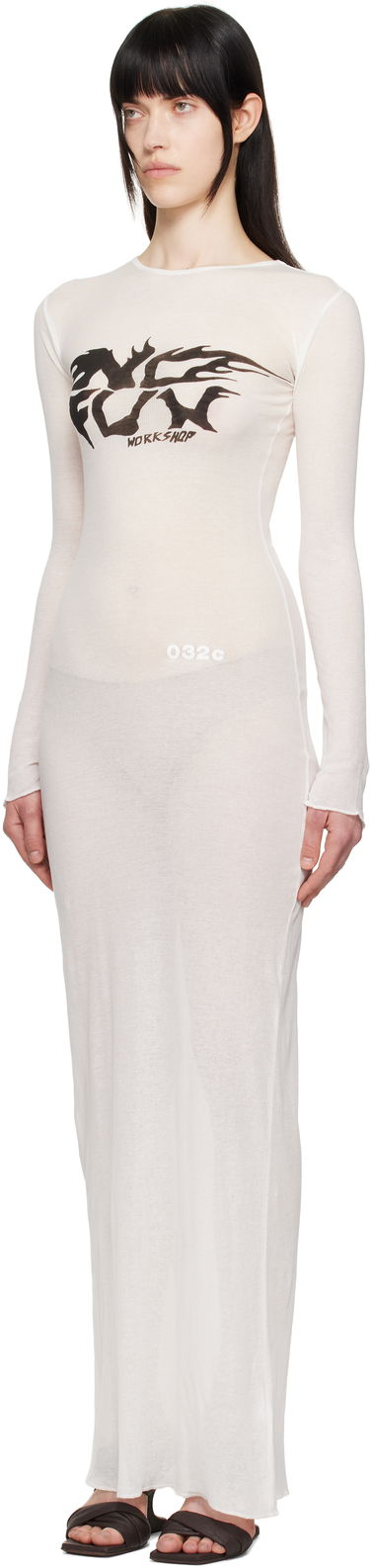 Kjole 032C 032c Fine Rib Maxi Dress Hvid | S25-WRC-2631-100, 3