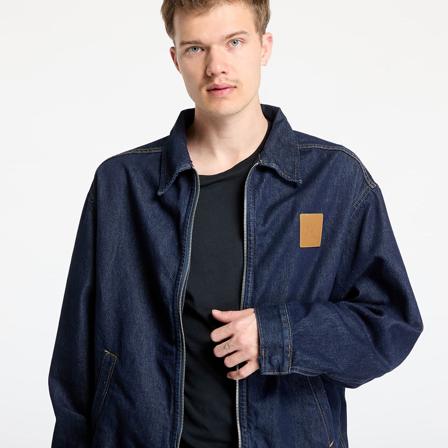 Jakke CALVIN KLEIN Calvin Klein Jeans Relaxed Zip Denim Jacket Blå | J30J327087 1AP, 1