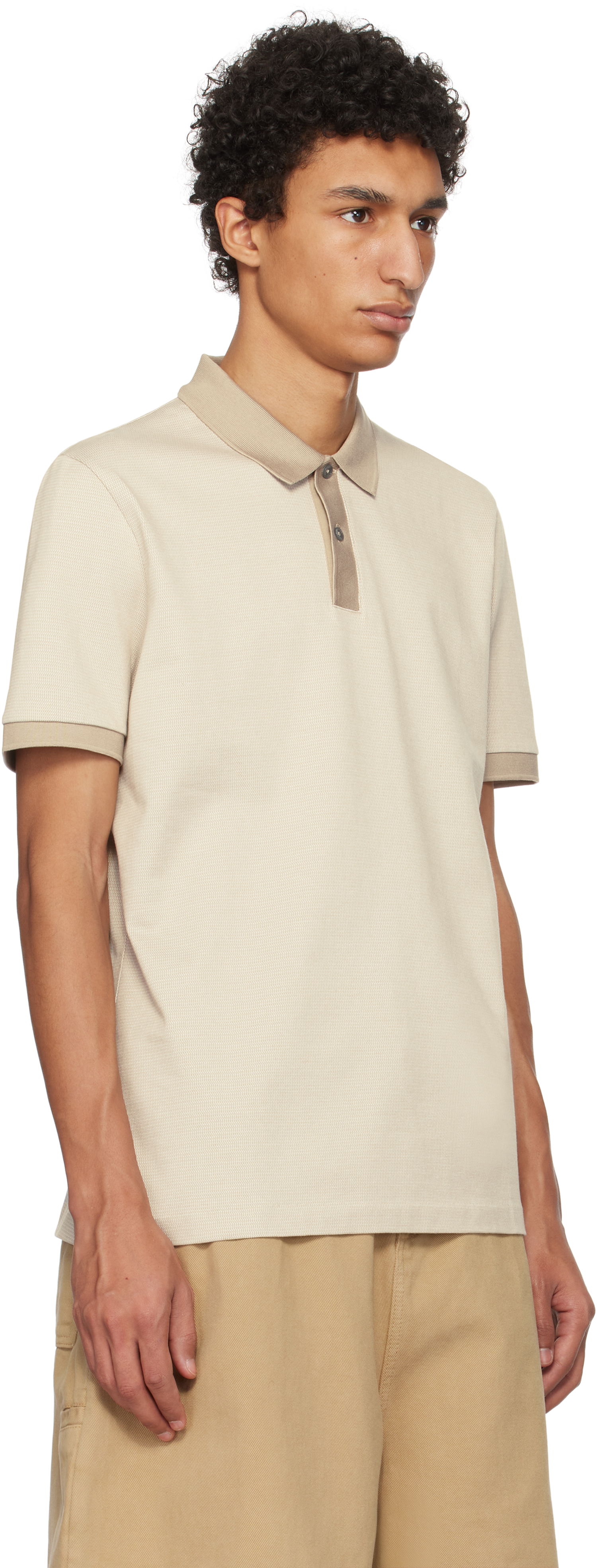 Polo skjorte BOSS BOSS Micro Pattern Mercerized Polo Beige | 50532246, 1