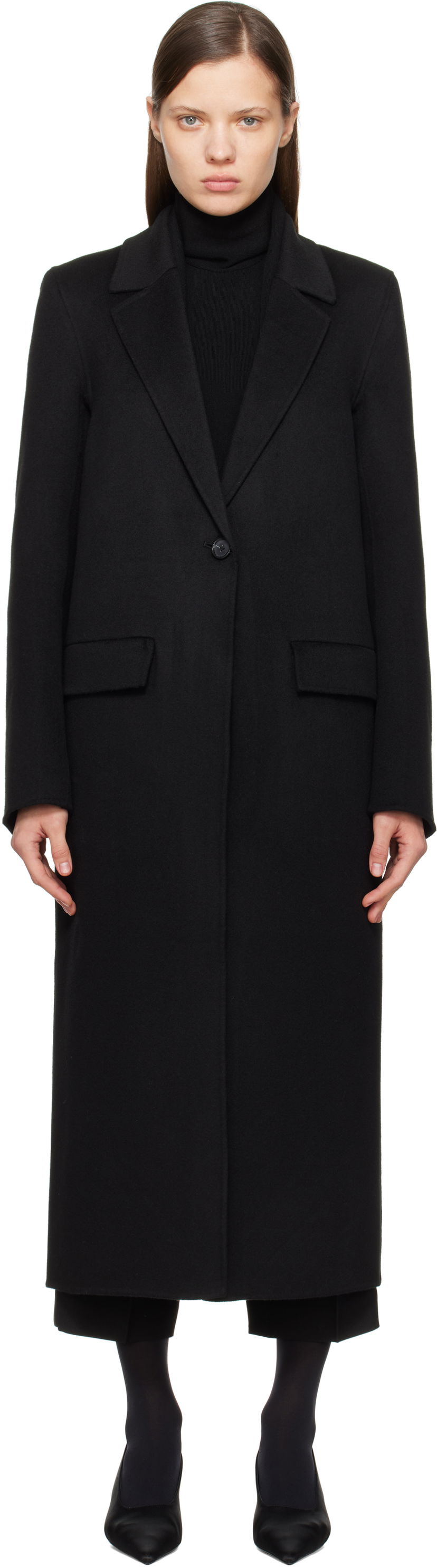 Frakker TOTEME TOTEME Classic Doublé Coat Sort | 251-WRO4725-FB0006