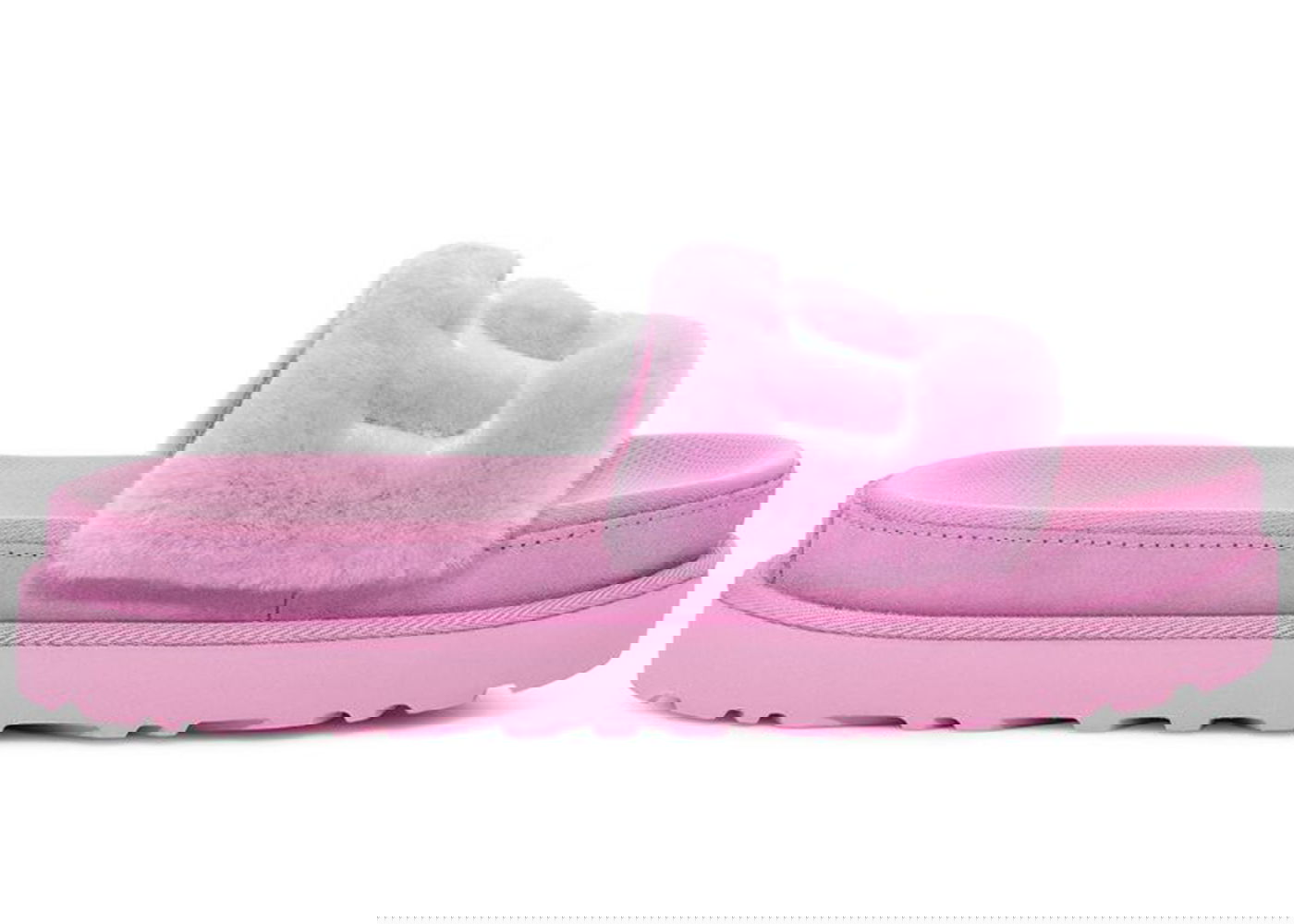 Tøj UGG Laton Fur Slide Wildflower Fluff (W) Lyserød | 1111236-WFLF, 0
