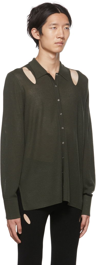 Skjorte Dion Lee Cutout Long Sleeve Cardigan Grøn | C7088P22, 1