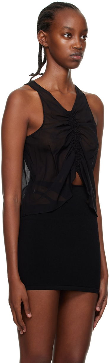 Tanktop Dion Lee Dion Lee Shirred Tank Top Sort | C3066P22, 1