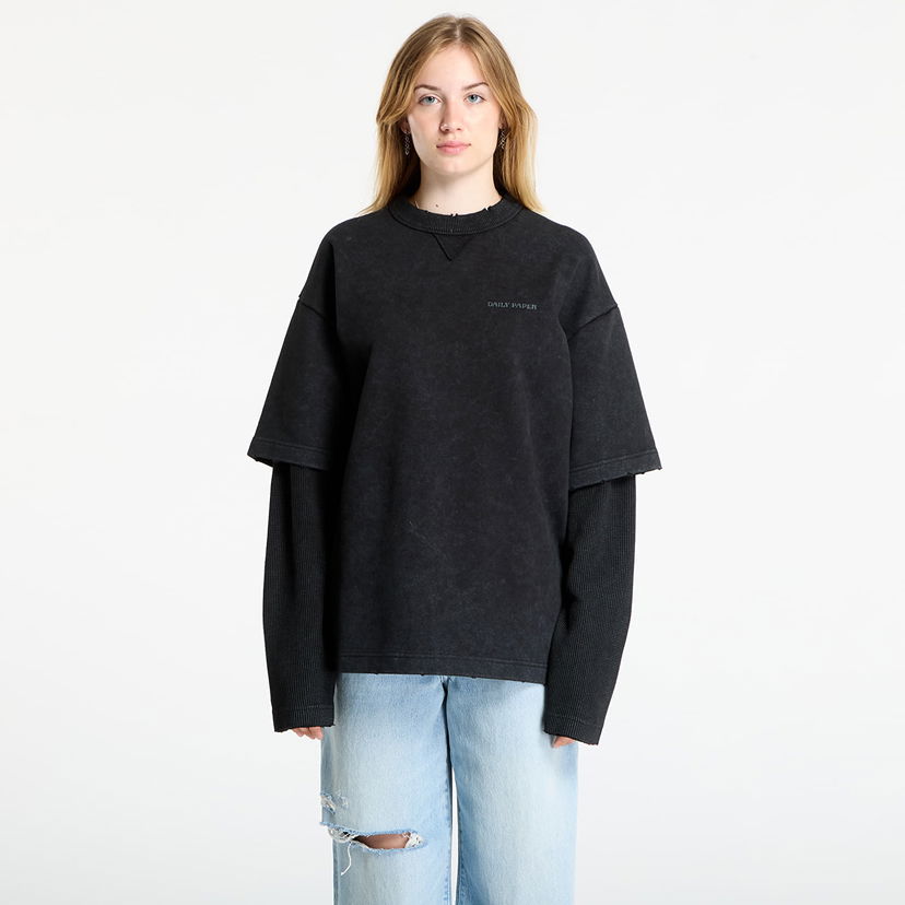 Sweatshirt DAILY PAPER Daily Paper Layered Long Sleeve T-Shirt Sort | 2521066
