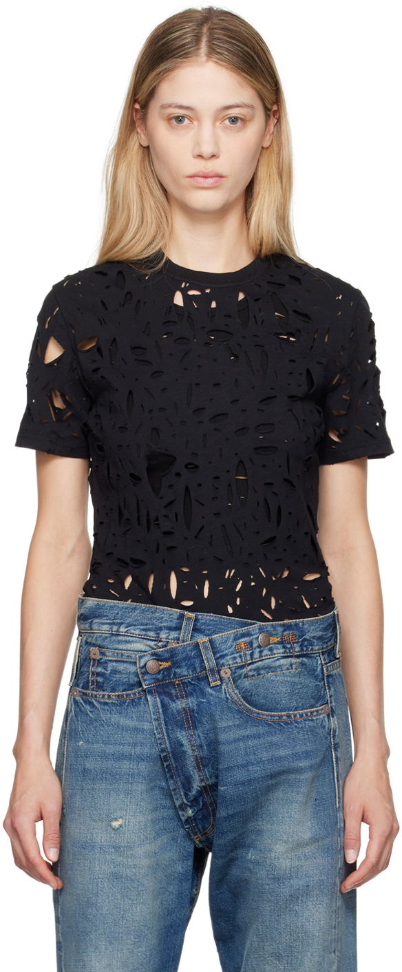 T-shirt R13 R13 Excess Distress T-Shirt Sort | R13WK245-K001A