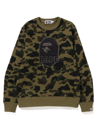 Sweater BAPE 1St Camo Crewneck Grøn | 1I80-113-010