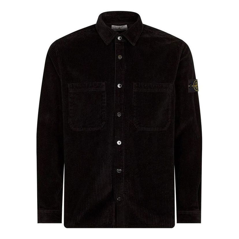 Skjorte Stone Island Corduroy Overshirt Sort | 791511311-V0029