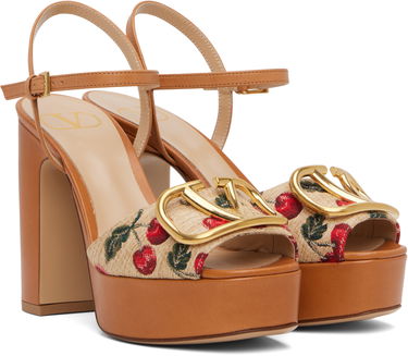 Skopleje Valentino Valentino Garavani VLogo Signature Cherryfic Platform Sandals Brun | 6W0S0FG2NNX, 3