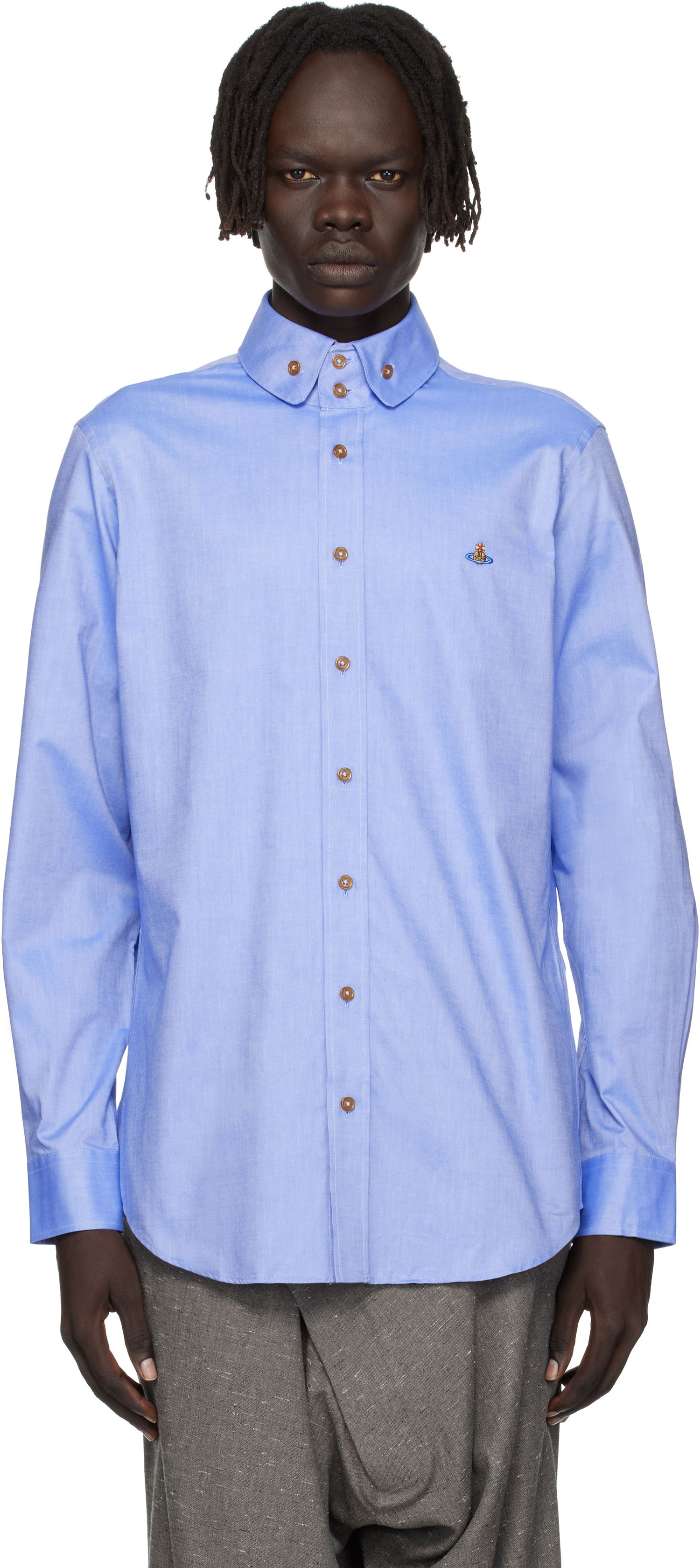 Skjorte Vivienne Westwood Vivienne Westwood Two Button Krall Shirt Blå | 24010005-W017R-, 0