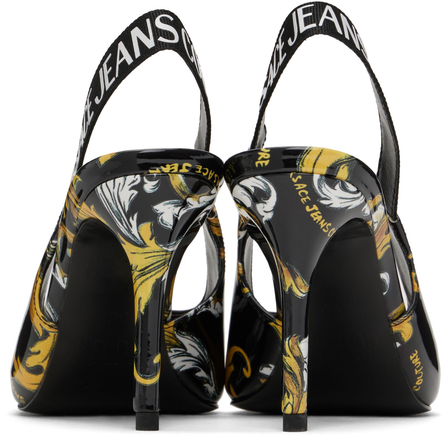 Sneakers og sko Versace Versace Jeans Couture Chain Couture Scarlett Slingback Heels Sort | E78VA3S52_EZS366, 1