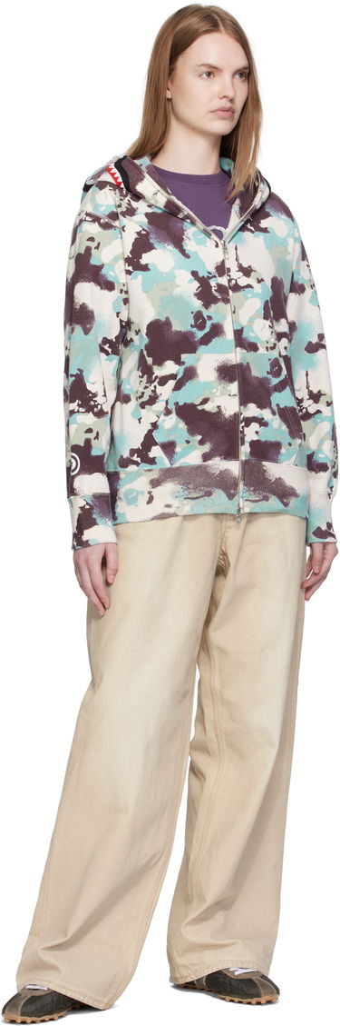 Sweatshirt BAPE A Bathing Ape Map Camo Shark Full Zip Hoodie Flerfarvet | 001ZPL302001L, 3