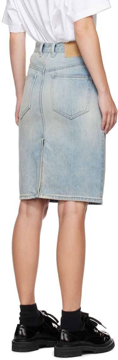 Nederdel We11done Washed Denim Midi Skirt Blå | WD-DS2-24-372-W-SK, 2