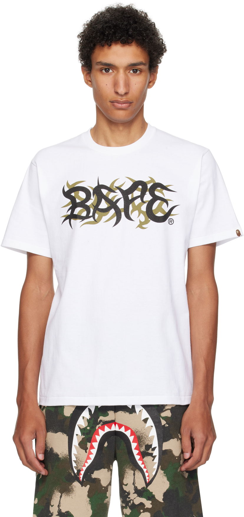 T-shirt BAPE Trial Camo 'BAPE' Logo T-Shirt Hvid | 001TEL301037M
