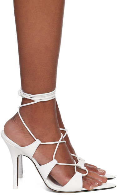 Skopleje The Attico Attico Renèe Lace-Up Heeled Sandals Hvid | 231WS625 L001, 0