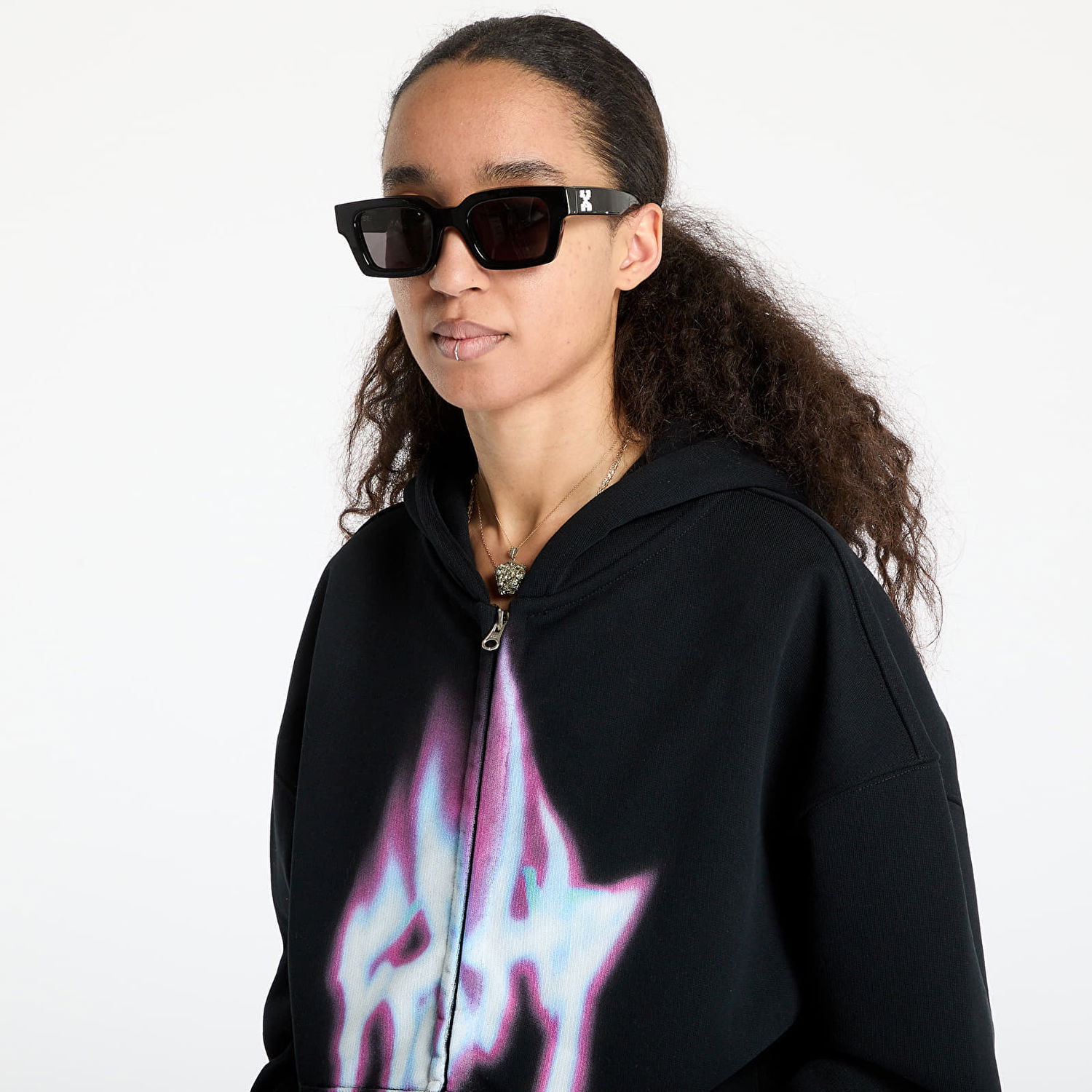 Sweatshirt Footshop FTSHP Walking Art II Zip Hoodie Sort | FTSHP_411, 1