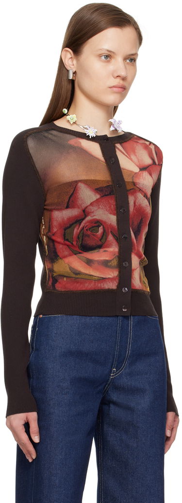 Sweater Jean Paul Gaultier Gaultier Roses Print Cardigan Brun | 24/25-F-CA004-M063-60403050, 1