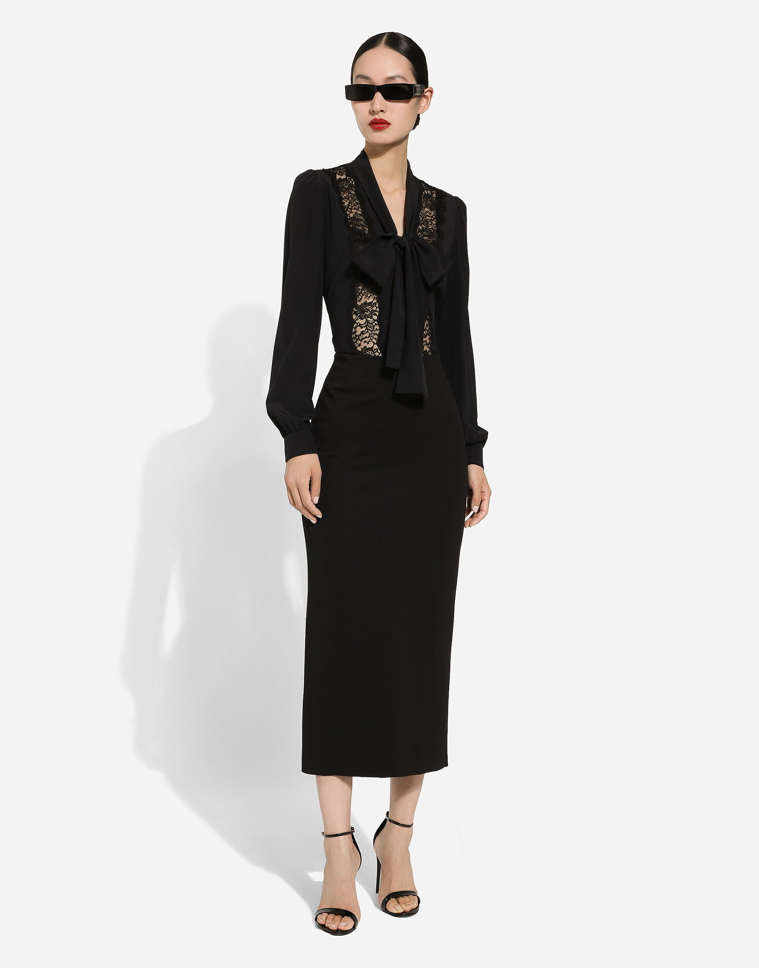 Nederdel Dolce & Gabbana Straight-Cut Midi Skirt Sort | F4CQBTFUGKFN0000, 1