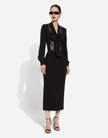 Nederdel Dolce & Gabbana Straight-Cut Midi Skirt Sort | F4CQBTFUGKFN0000, 1