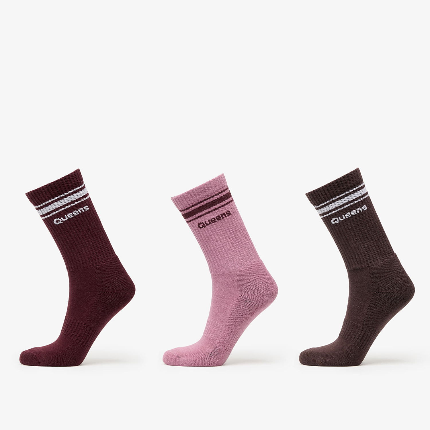 Sokker Queens Crew Socks 3-Pack Lyserød | QNS_062, 0