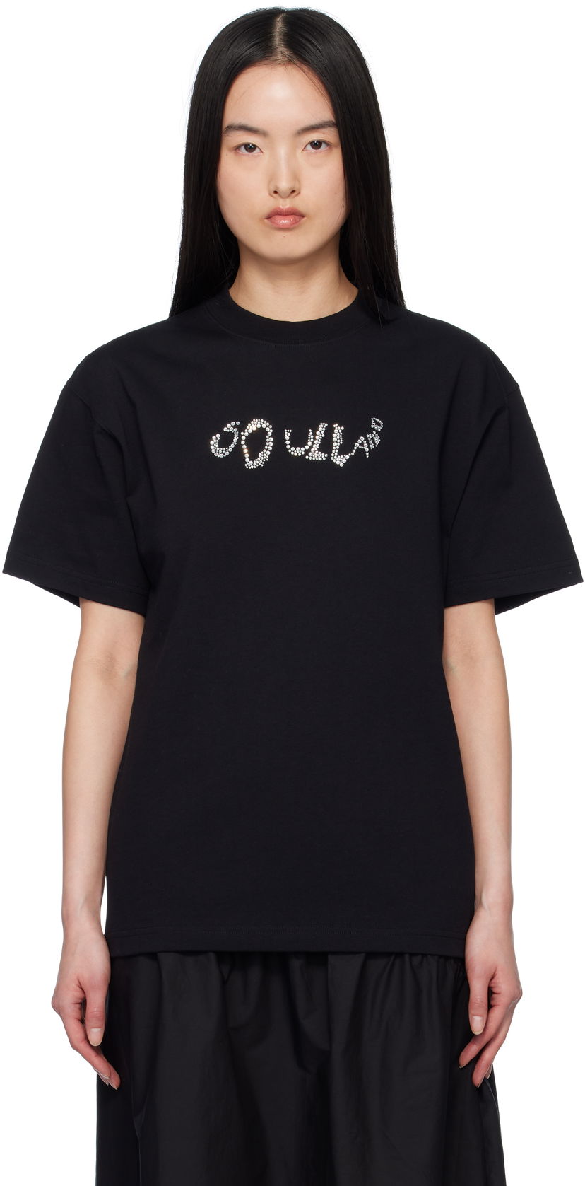 T-shirt Soulland Soulland Balder Rhinestone T-Shirt Sort | 51044-1063