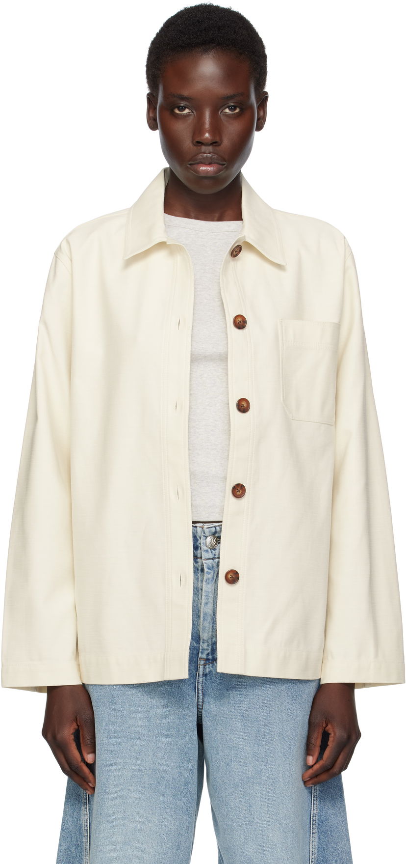 Jakke rag & bone Rag & Bone Savannah Shirt Jacket Hvid | WAW25P20023902
