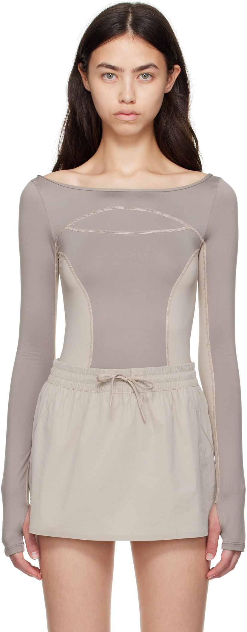Krop On Running FKA twigs Edition Studio Long Sleeve Top Beige | 1WF11623318