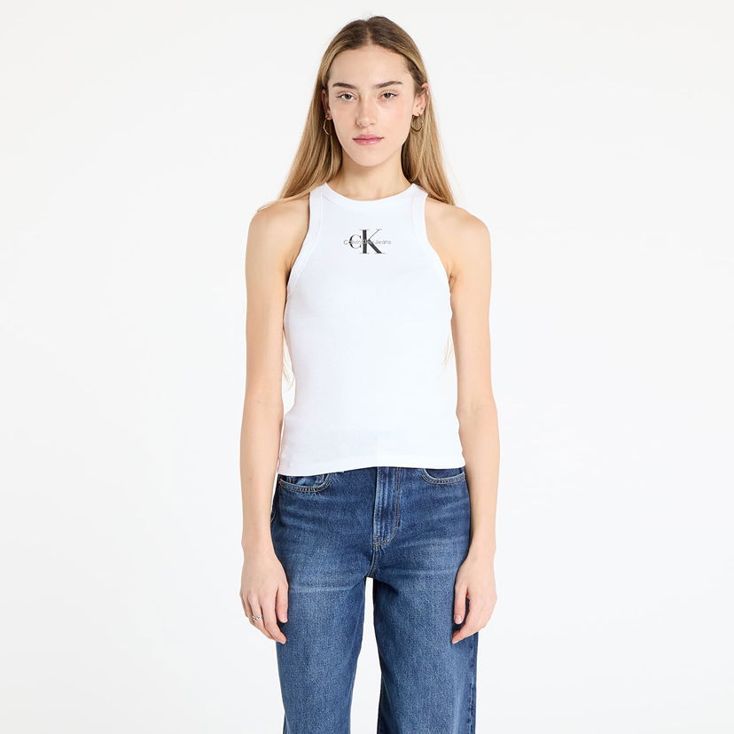 Tanktop CALVIN KLEIN Calvin Klein Jeans Rib Tank Top Hvid | J20J225301 YAA