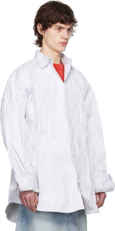 Skjorte VETEMENTS Vetements Runway Metalized Wrinkled Shirt Hvid | UA66SH110W, 1