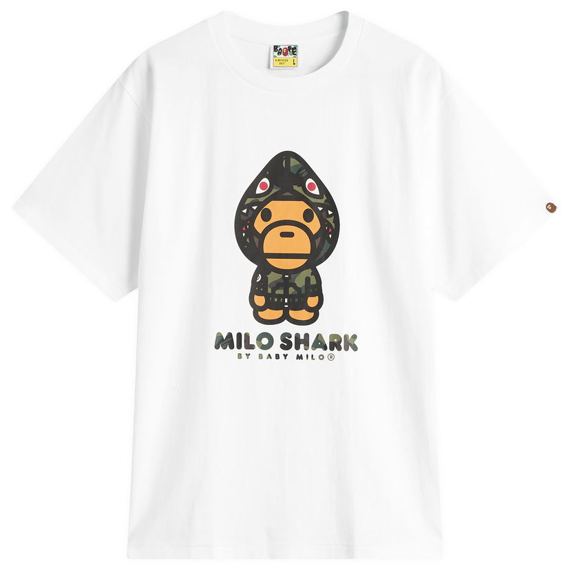 T-shirt BAPE 1st Camo Milo Shark T-Shirt Hvid | 002TEL801004M-WGR
