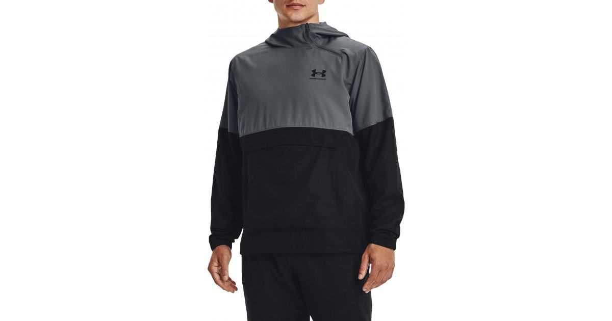 Vindjakke Under Armour Woven Asymmetrical Zip Pullover Jacket Grå | 1370500-012, 1