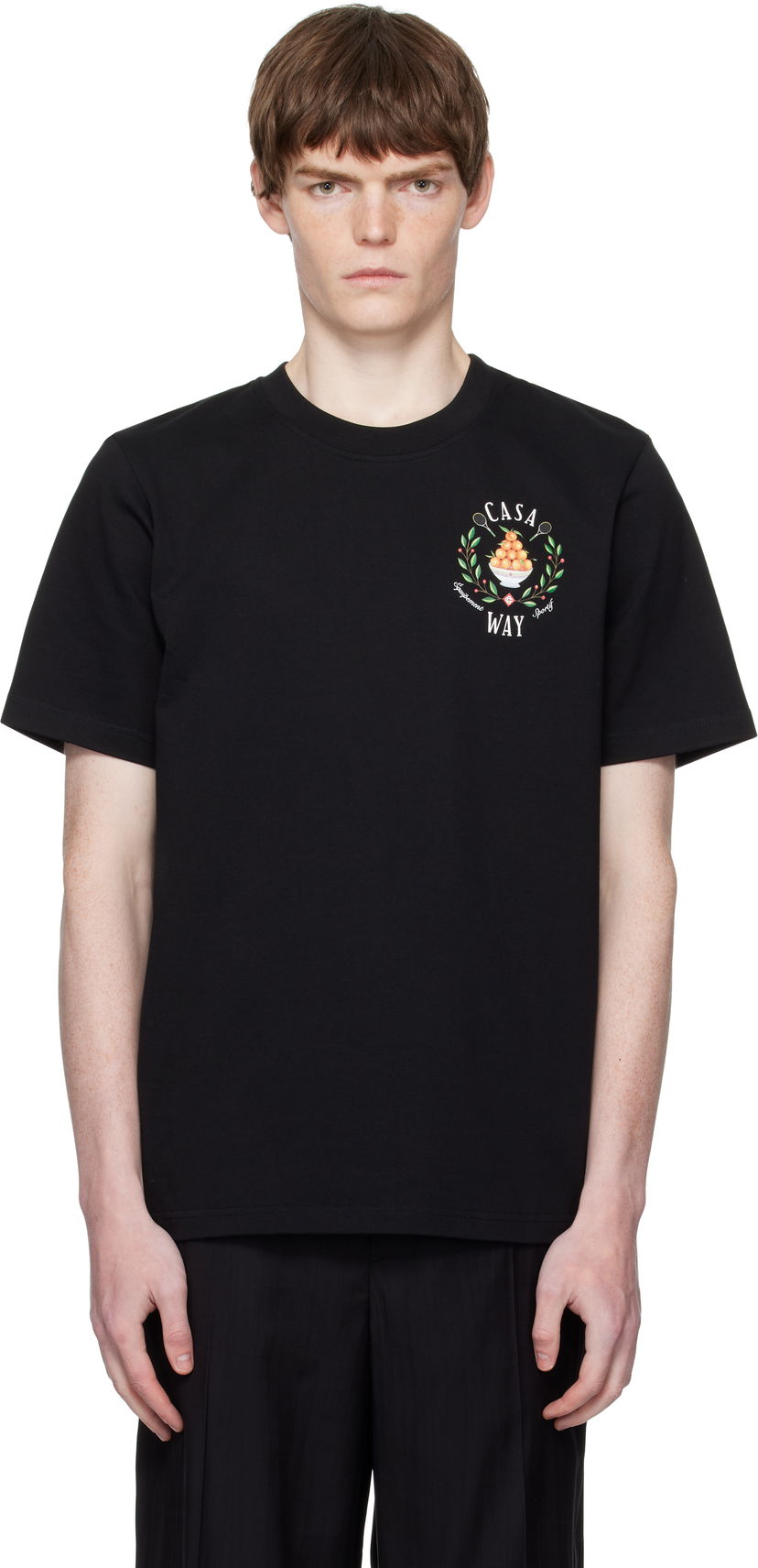 T-shirt Casablanca Casablanca 'Casa Way' Graphic Short-Sleeve T-Shirt Sort | MPF25-JTS-001-27-EX-FLANNELS