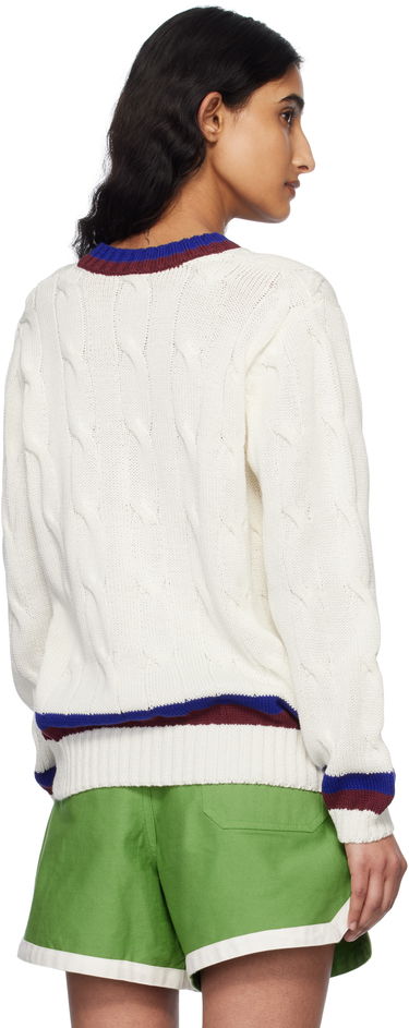Sweater Bode Bode Tennis Knit Sweater Hvid | MRS25KT052, 2