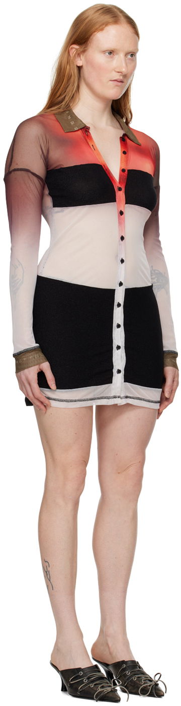 Kjole Ottolinger Ottolinger Semi-Sheer Button-Front Minidress Flerfarvet | 103102, 1