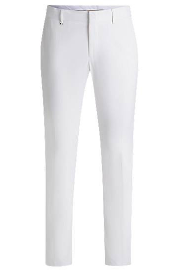Bukser BOSS Comfort-Stretch Cotton Formal Trousers Hvid | 50539970