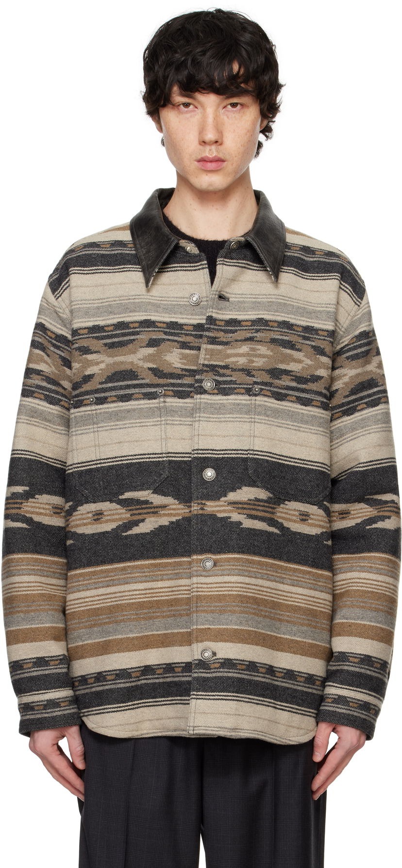 Skjorte ISABEL MARANT Isabel Marant Dalton Patterned Jacket Beige | 25PVE0501HA-C1D01H