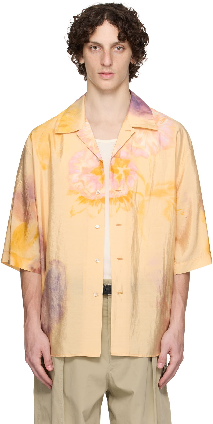 Skjorte LEMAIRE Lemaire Summer Floral-Print Shirt Gul | SH1171 LF1404