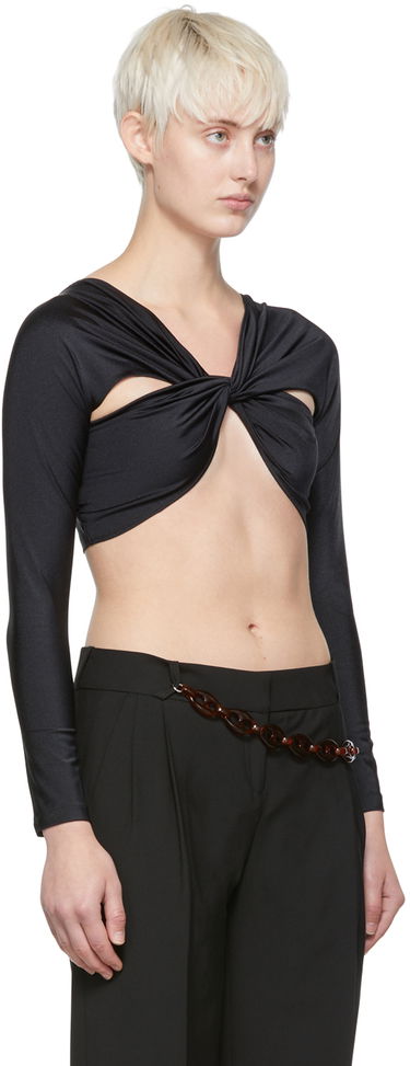 Crop top Coperni Coperni Twist Nylon Crop Top Sort | COPS22JS38545, 1
